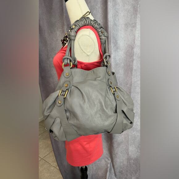 Abaco Paris 'Laguna' Bag Women’s Large Gray Soft Leather Shoulder Bag EUC - Picture 5 of 15